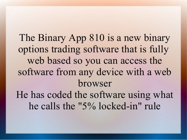 What is binary options software